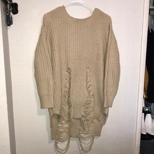Distressed Knit Sweater